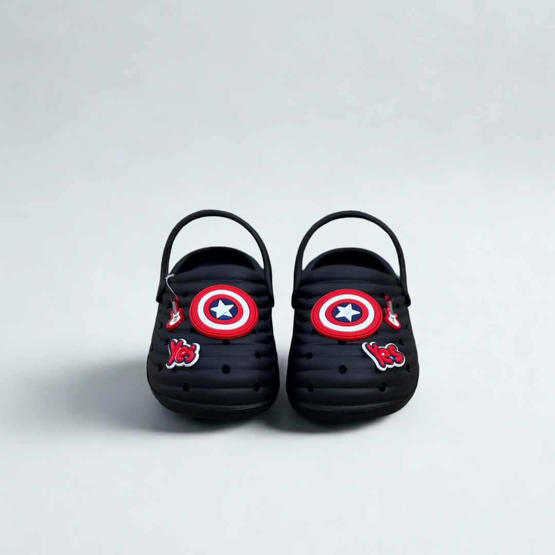 Captain America Clogs - Black
